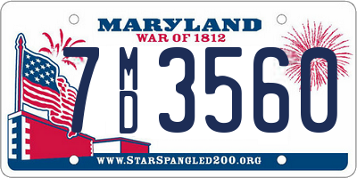 MD license plate 7MD3560