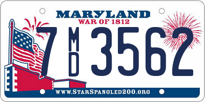 MD license plate 7MD3562