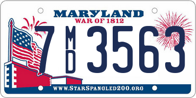 MD license plate 7MD3563