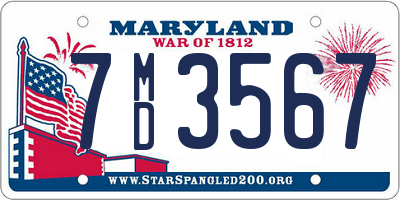 MD license plate 7MD3567