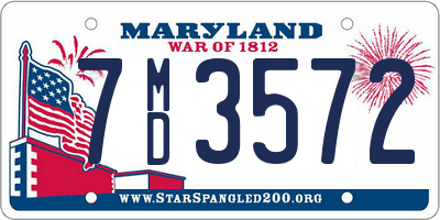 MD license plate 7MD3572