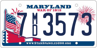 MD license plate 7MD3573