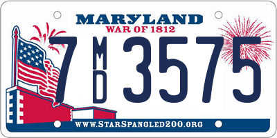 MD license plate 7MD3575