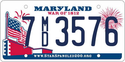 MD license plate 7MD3576