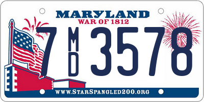 MD license plate 7MD3578