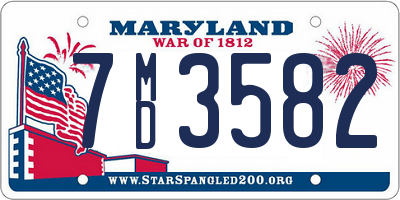 MD license plate 7MD3582