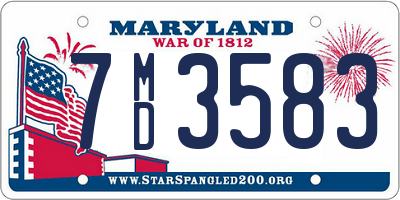 MD license plate 7MD3583