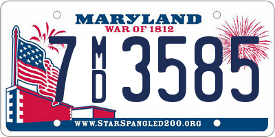 MD license plate 7MD3585