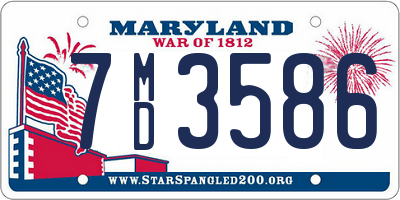 MD license plate 7MD3586