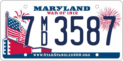 MD license plate 7MD3587