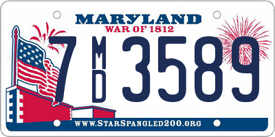 MD license plate 7MD3589