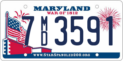 MD license plate 7MD3591