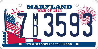 MD license plate 7MD3593