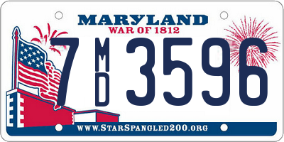 MD license plate 7MD3596