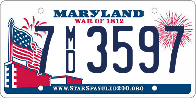 MD license plate 7MD3597