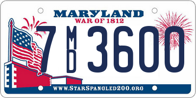 MD license plate 7MD3600