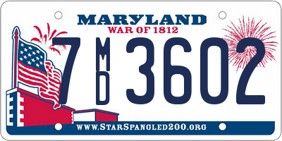 MD license plate 7MD3602