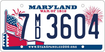 MD license plate 7MD3604