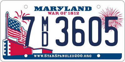 MD license plate 7MD3605