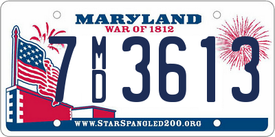 MD license plate 7MD3613