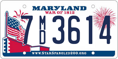 MD license plate 7MD3614
