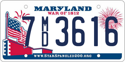 MD license plate 7MD3616