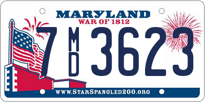 MD license plate 7MD3623