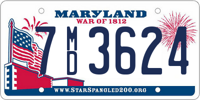 MD license plate 7MD3624