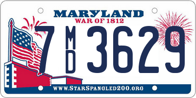 MD license plate 7MD3629
