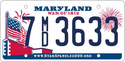 MD license plate 7MD3633