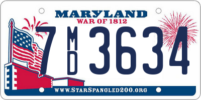 MD license plate 7MD3634