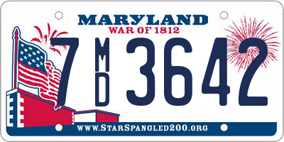 MD license plate 7MD3642