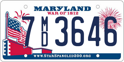 MD license plate 7MD3646