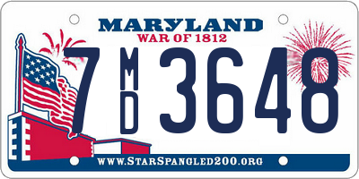 MD license plate 7MD3648