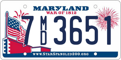 MD license plate 7MD3651