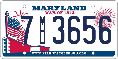 MD license plate 7MD3656