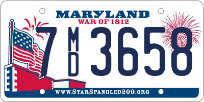 MD license plate 7MD3658