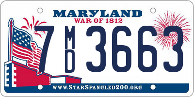 MD license plate 7MD3663