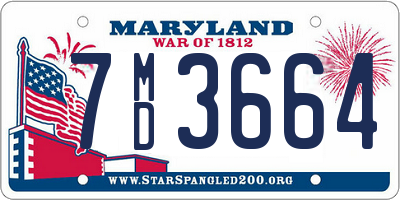 MD license plate 7MD3664