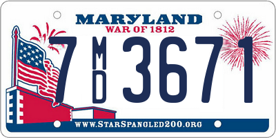 MD license plate 7MD3671