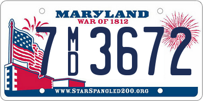 MD license plate 7MD3672
