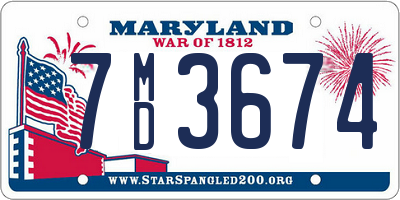 MD license plate 7MD3674