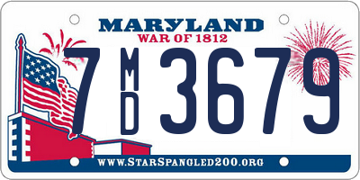 MD license plate 7MD3679