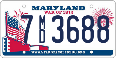 MD license plate 7MD3688