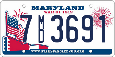 MD license plate 7MD3691