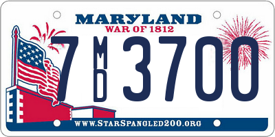 MD license plate 7MD3700