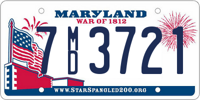 MD license plate 7MD3721