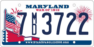 MD license plate 7MD3722