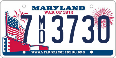 MD license plate 7MD3730