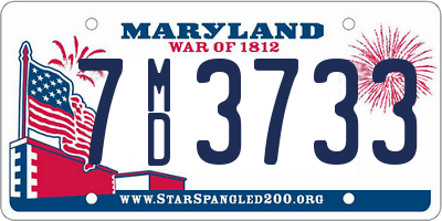 MD license plate 7MD3733